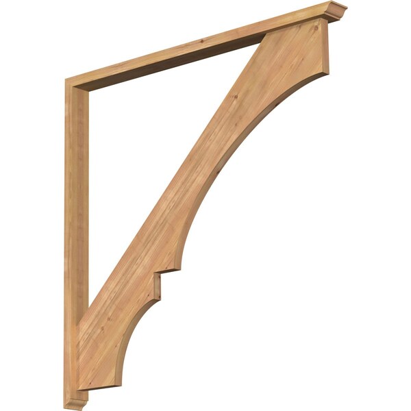 Ekena Millwork Balboa Traditional Smooth Bracket w/ Offset Brace, Western Red Cedar, 3 1/2"W x 48"D x 48"H BKT0402X48X48BOA01SWR - main